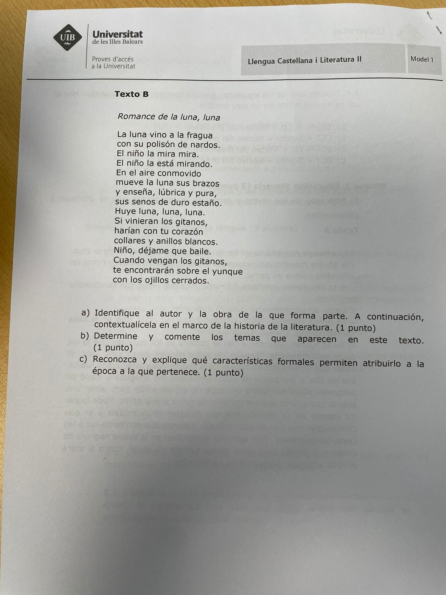 Vea aquí el examen completo de Lengua Castellana y Literatura II de la Selectividad de BAleares 2025
