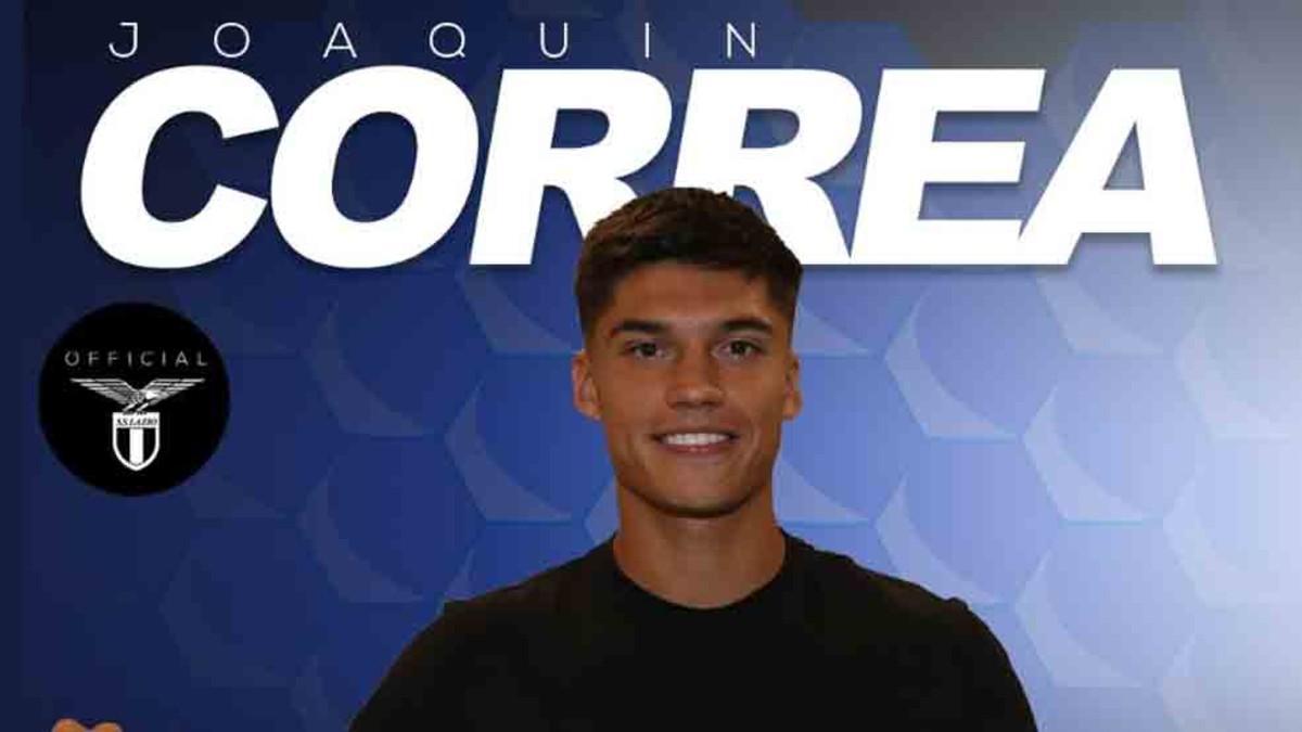 El delantero argentino Joaquín Correa firmó con las 'Águilas' por cinco temporadas