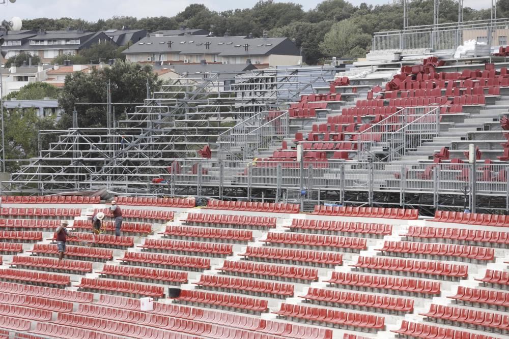 Obres a gol nord i a preferent de l'estadi de Montilivi