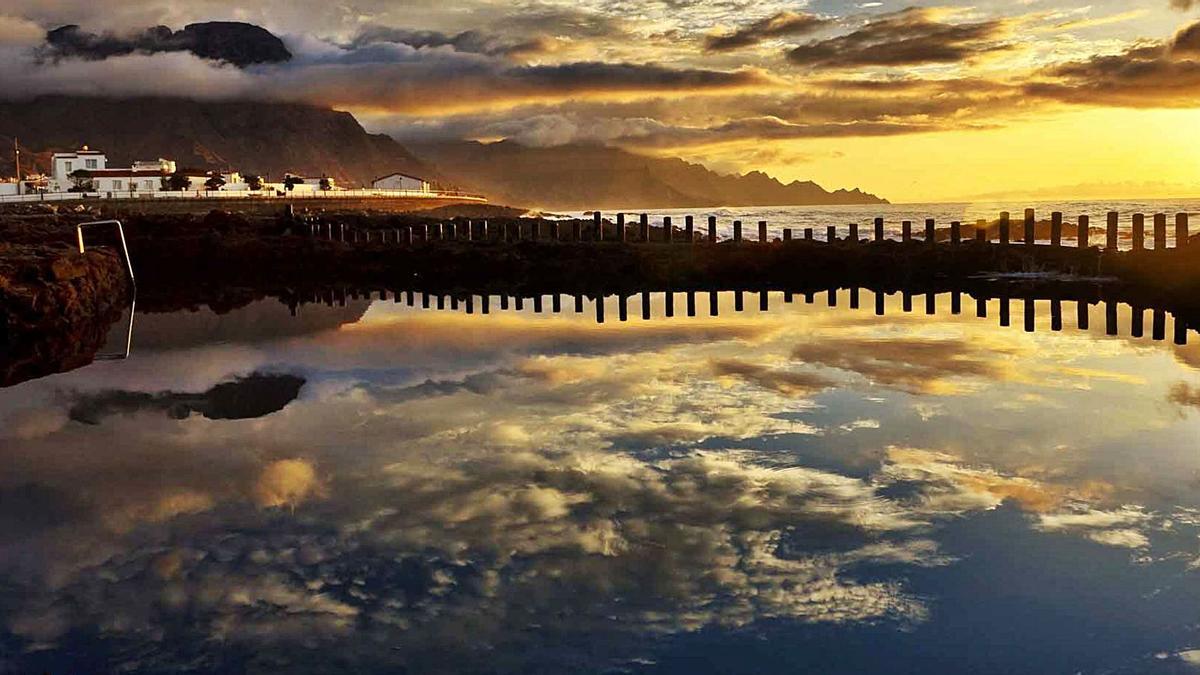 Vista de las piscinas naturales de Agaete, en Gran Canaria.