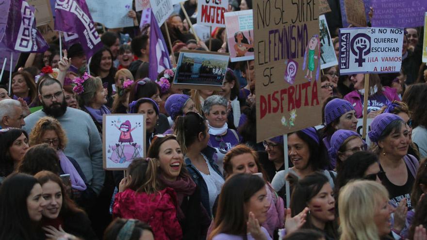 Manifestación feminista por las calles del Centro de Málaga el 8M.