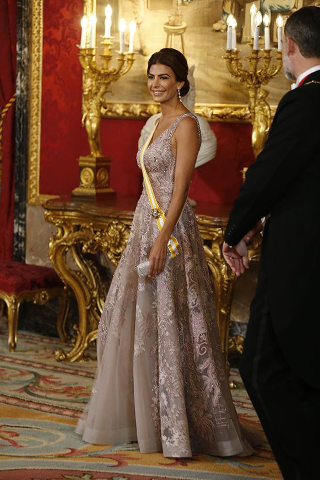 Juliana Awada durante la cena de gala celebrada en el Palacio Real