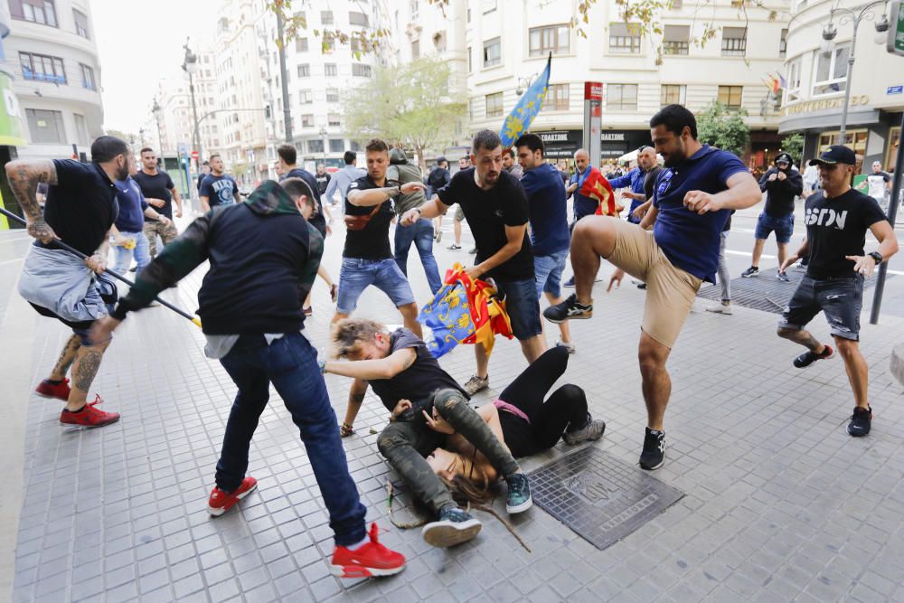 El líder de la Curva Nord, cazado en plena agresión el 9 d'Octubre