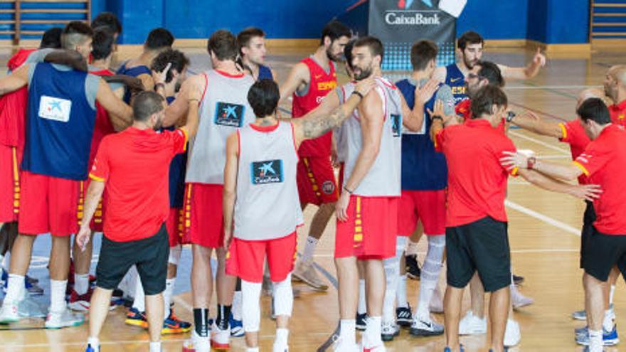 Entrenamiento de la selección española.