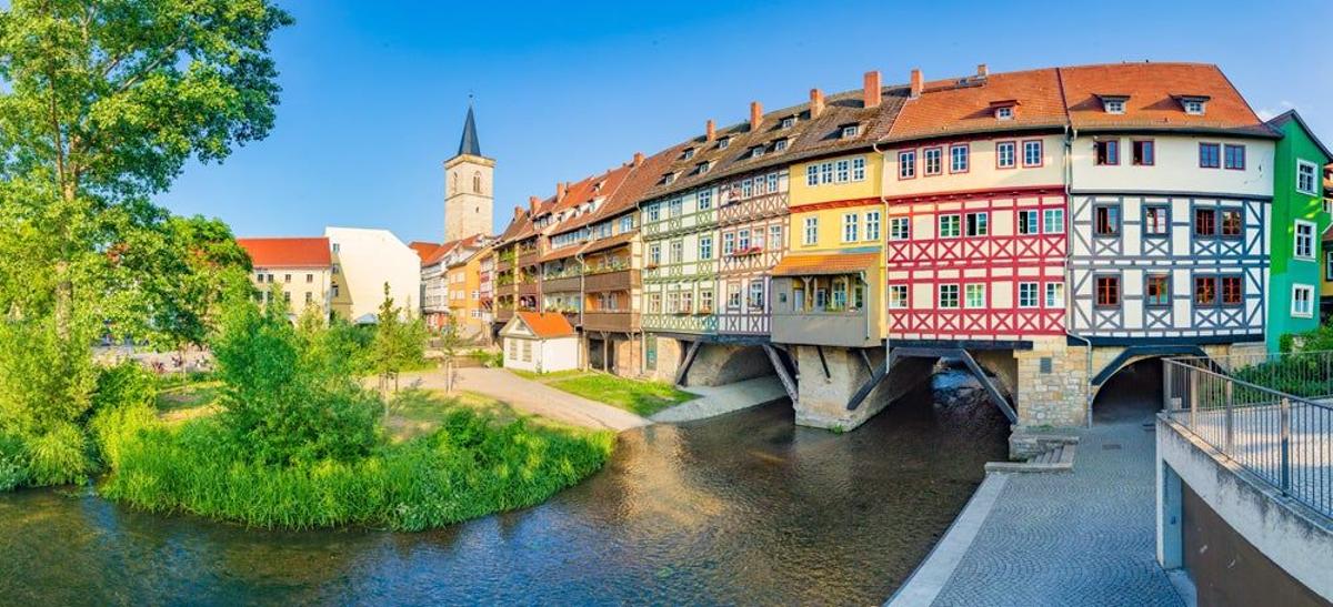 Puente en Erfurt destinos sostenibles Alemania