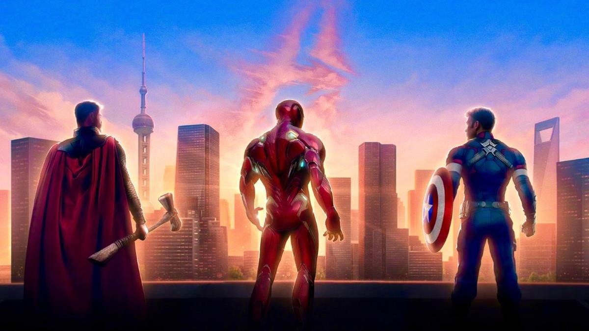 Una imagen promocional de 'Vengadores: Endgame', con Thor, Iron Man y Capitán América