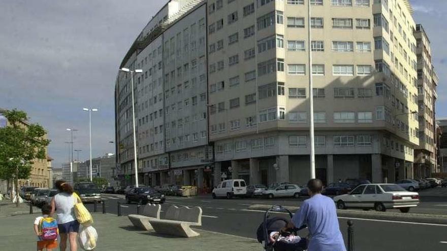 Edificios cercanos al estadio de Riazor.