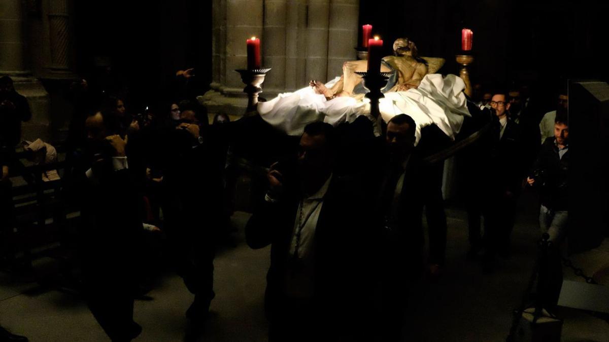 El Yacente en un acto en la Catedarl con motivo del 75 aniversario de la hermandad. | J. F. (ARCHIVO)