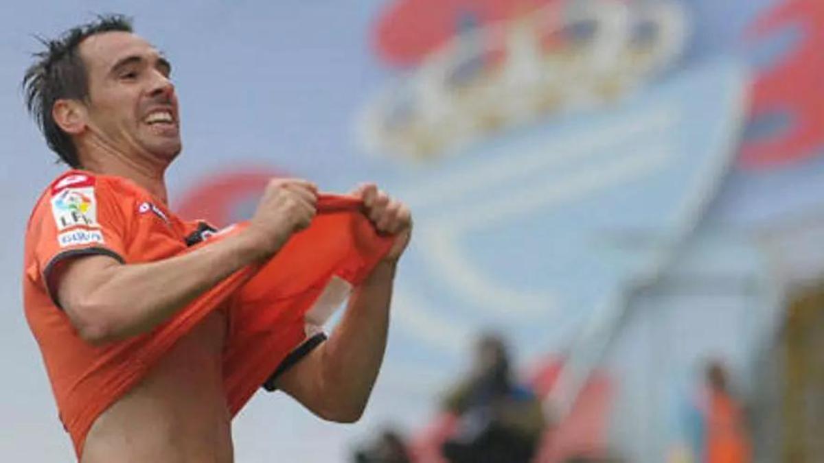 Borja Fernández celebra su histórico gol en Balaídos