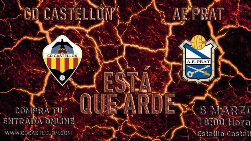 El Castellón-Prat, el domingo 8 de marzo en Castalia a las 18.00 horas