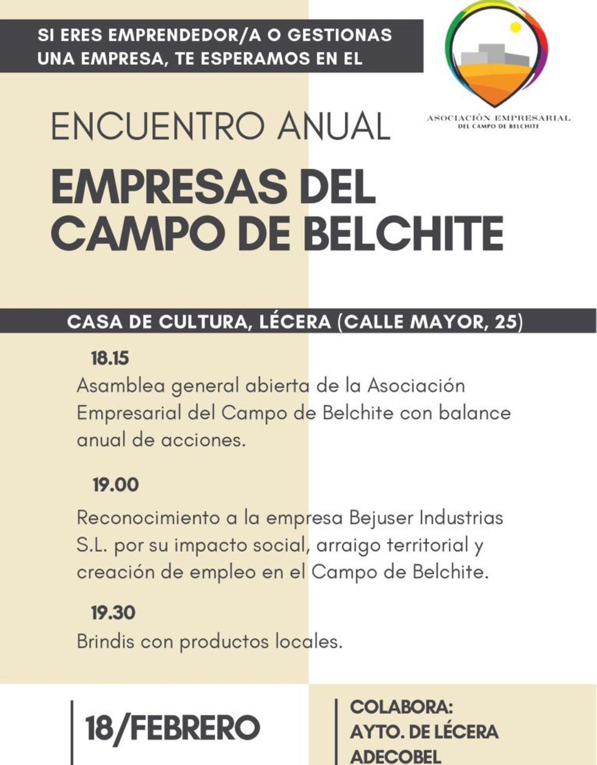 Cartel con la agenda de la jornada.