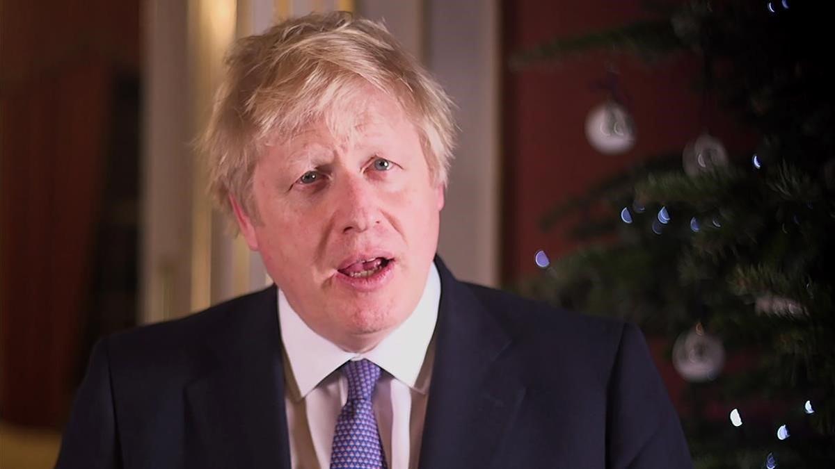 El primer ministro británico, Boris Johnson, en su discurso de Navidad.