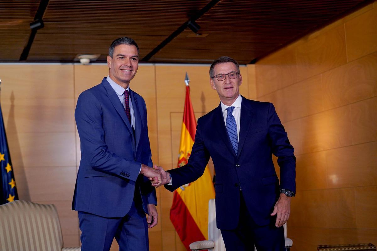 Reunión de Pedro Sánchez y Alberto Núñez Feijóo