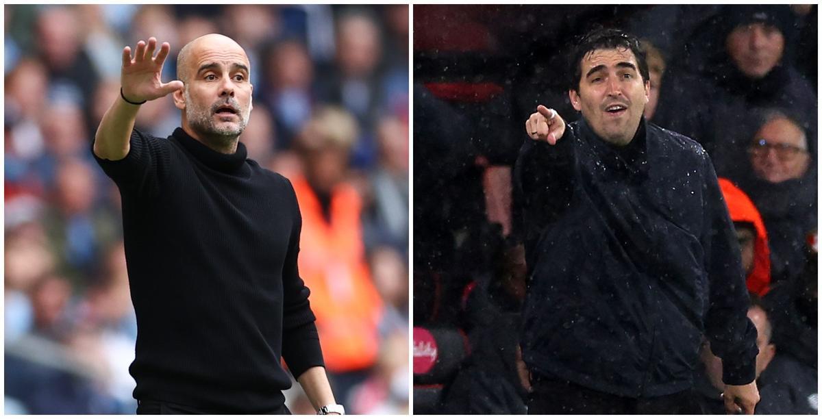 Guardiola e Iraola, cara a cara
