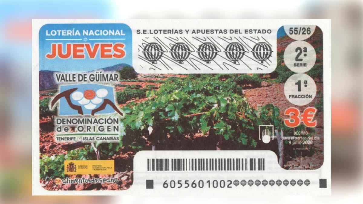 Imagen del décimo del décimo del sorteo de este jueves.