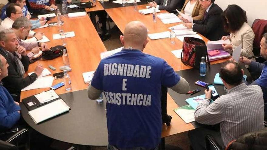 Reunión de ayer de Xunta y sindicatos de Xustiza. // Xoán Álvarez