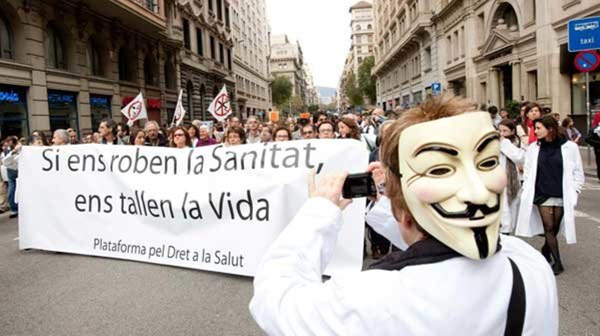Manifestació contra les retallades a Sanitat. DANNY CAMINAL