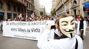 Manifestació contra les retallades a Sanitat. DANNY CAMINAL