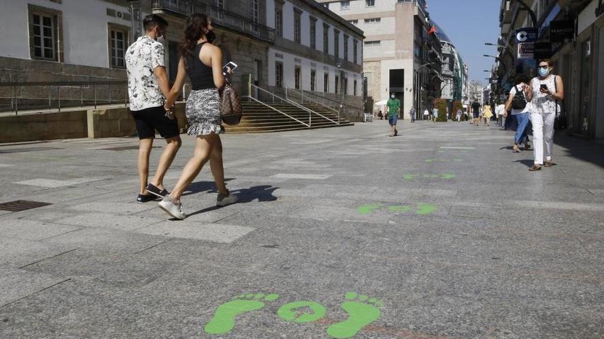 Imagen de las señalizaciones posCovid en Príncipe. // A. Villar