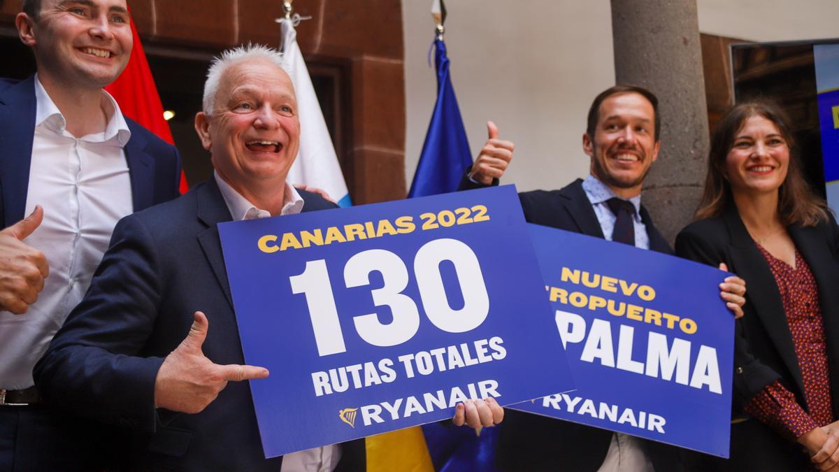 Presentación de las nuevas conexiones de Ryanair que unirán La Palma con Madrid, Barcelona y Santiago de Compostela