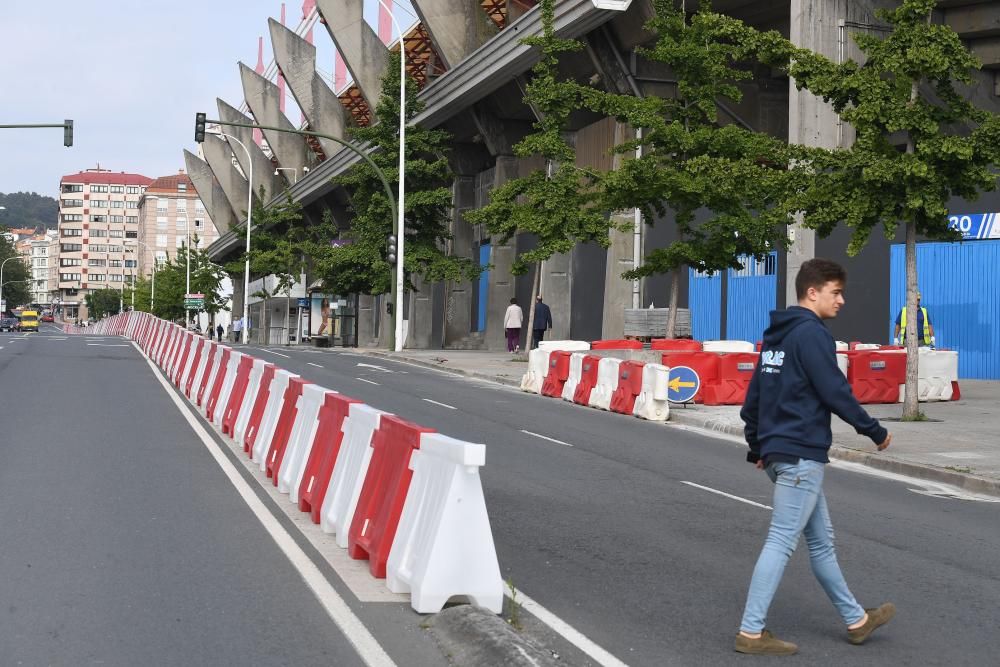 Cortes de tráfico por obras del estadio de Riazor