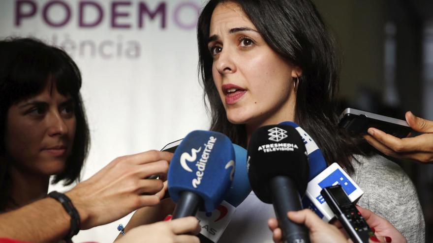 Rita Maestre afirma en Valencia que no ve peligrar los pactos de Podemos con el PSOE