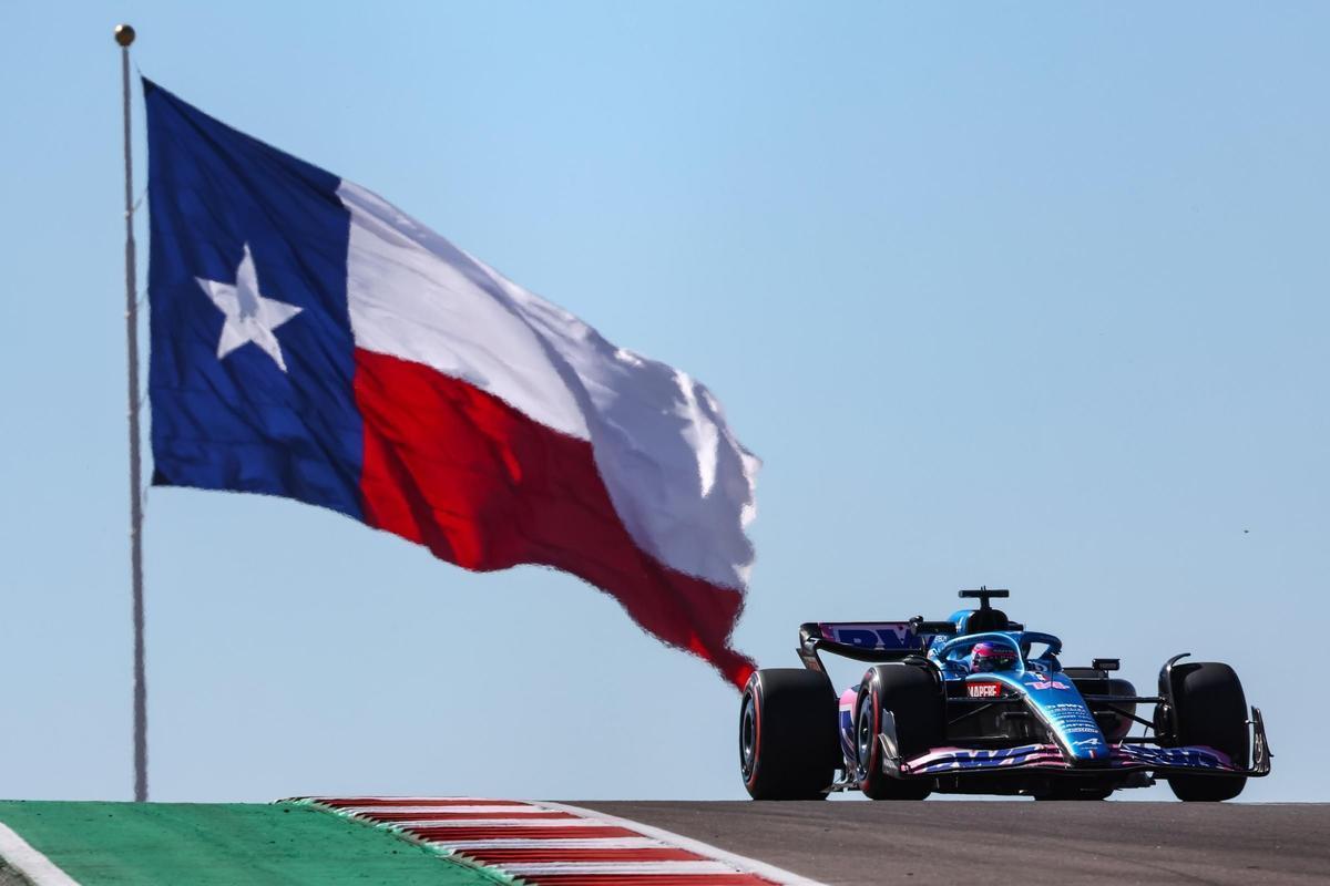 Fernando Alonso, en su etapa en Alpine, en el GP de EEUU celebrado en el circuito de Texas.