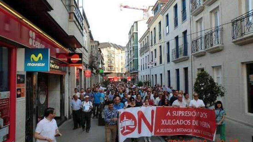 Manifestación de la plataforma, ayer, en Verín.