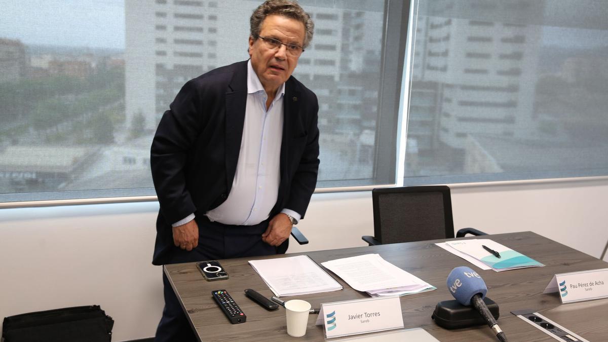 Javier Torres, presidente de Sareb, en una rueda de prensa