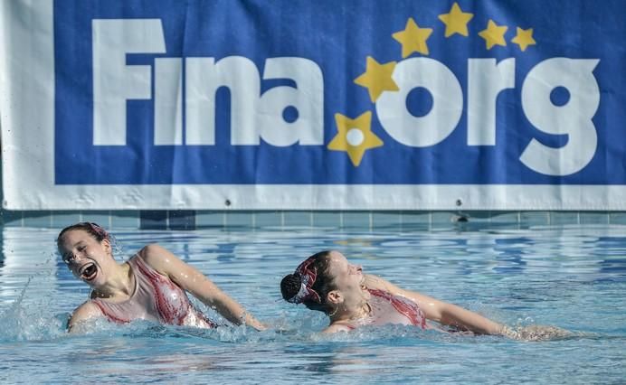 LAS PALMAS DE GRAN CANARIA A 28/05/2017. Natación sincronizada / Final de dúo libre y de dúo mixto de la competición internacional en la piscina  Metropole. FOTO: J.PÉREZ CURBELO