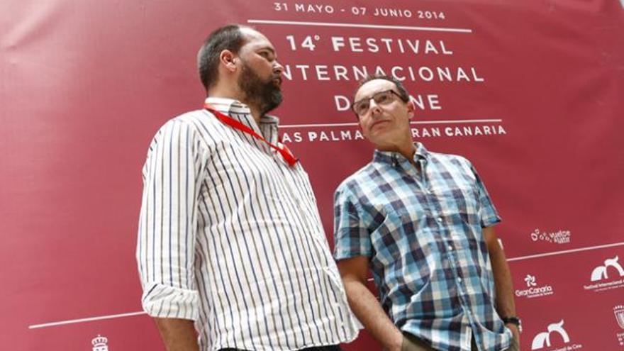 Gerardo Carreras (i) y Bruno Lázaro en la sede del Festival en la capital grancanaria. | lp/dlp