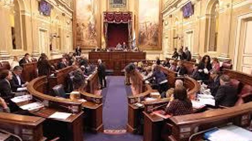 Interior del Parlamento de Canarias.