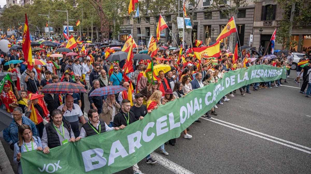 Manifestación del día de la Hispanidad en Barcelona en 2024