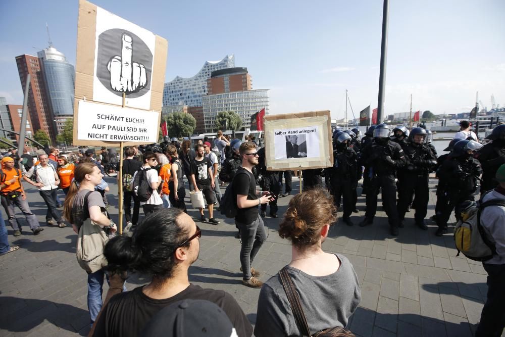 Nueva jornada de disturbios en las protestas contra la cumbre del G20 en Hamburgo.