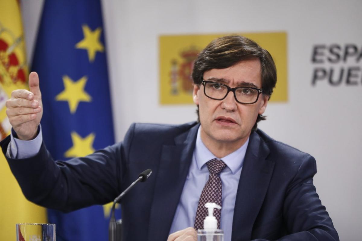 El ministro de Sanidad, Salvador Illa, comparece en rueda de prensa para detallar el proyecto de PGE 2021 correspondientes a Sanidad, en Moncloa, Madrid (EspaÃ±a), a 30 de octubre de 2020.