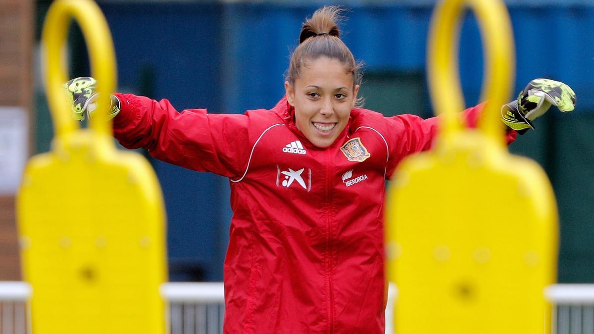 Lola Gallardo en un entrenamiento de la selección.