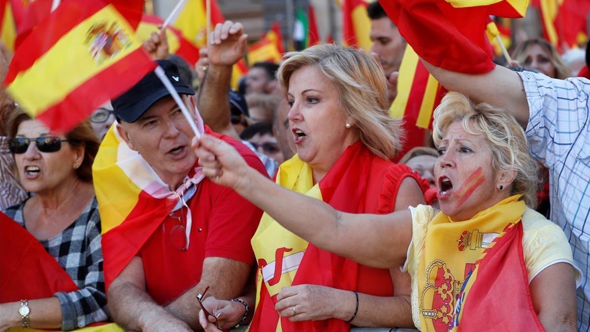 Marcha de SCC, bajo el lema &quot;Tots som Catalunya&quot;.