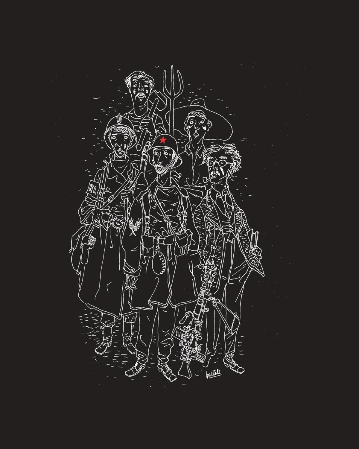 Fragment d'un dels dibuixos d'exili de Josep Bartolí.