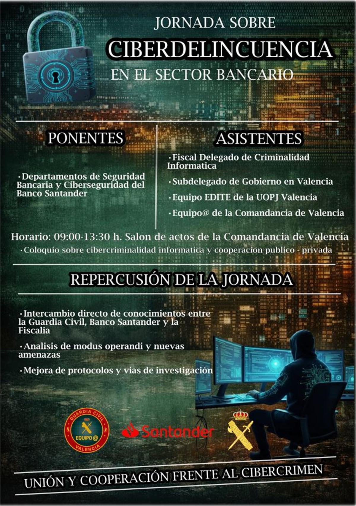 Cartel del evento sobre ciberdelincuencia