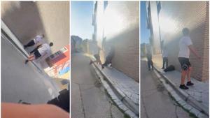 Captures del vídeo que sha difós a les xarxes de la pallissa al carrer a un menor de Sant Joan