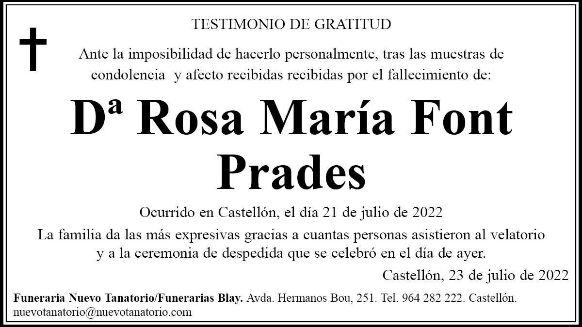 Dª Rosa María Font Prades