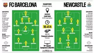 La duda de Hansi Flick con la alineación del FC Barcelona ante el Newcastle United: Lewandowski o Ferran Torres