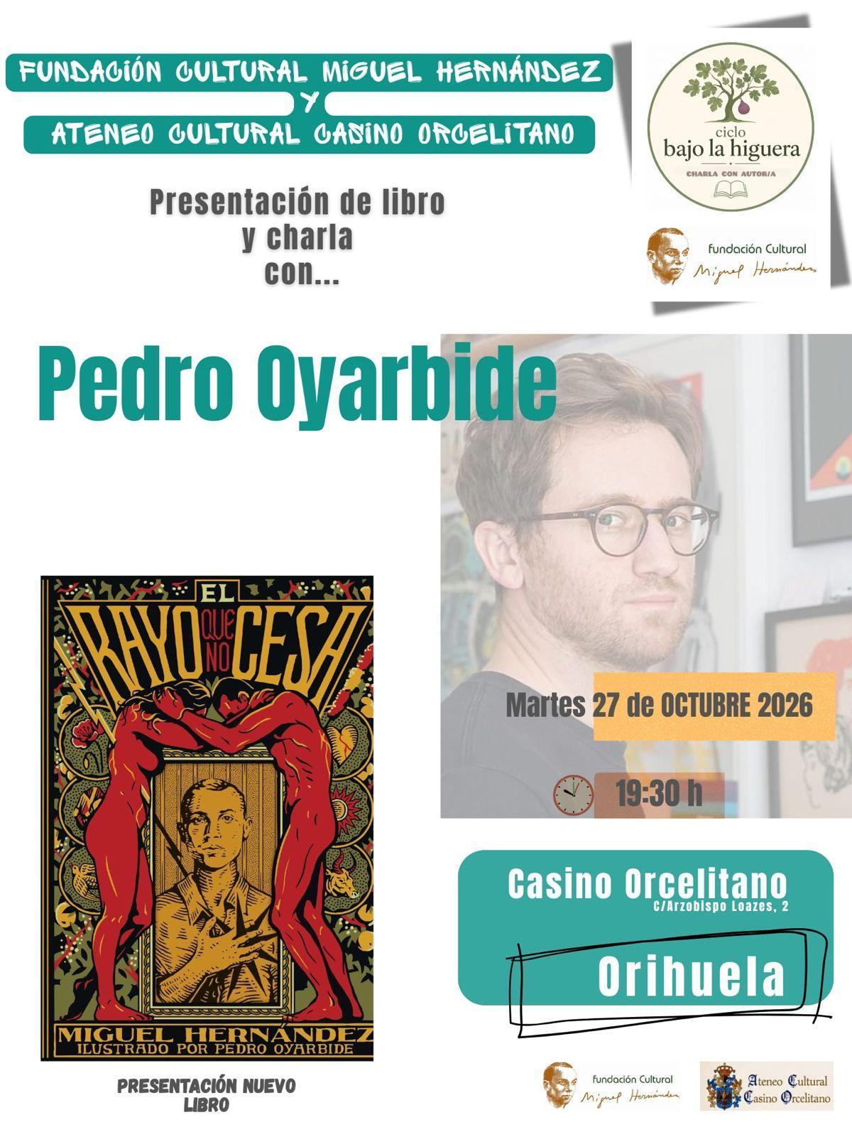 Cartel de la presentación del libro, que contará con la presencia de Pedro Oyarbide