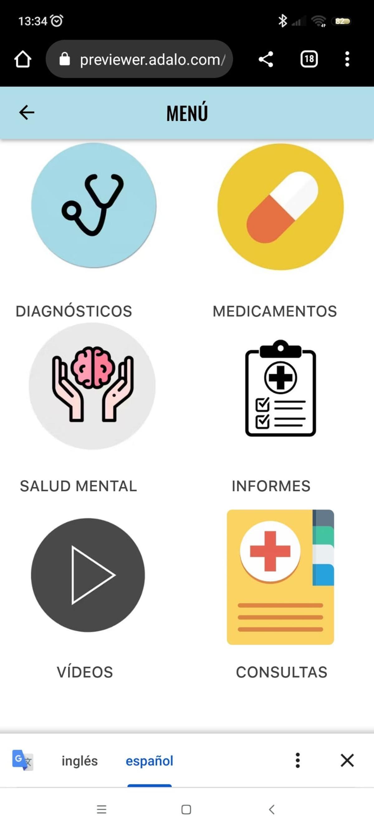 Imagen de la app sobre salud