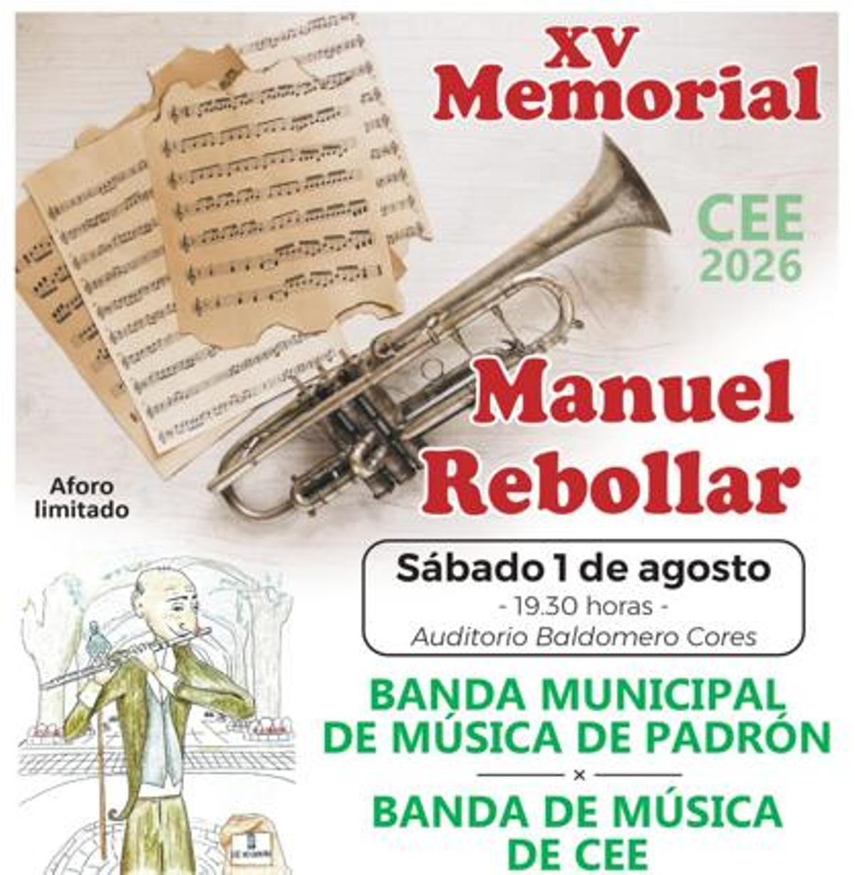 Cartel promocional do XV Memorial Manuel Rebollar.