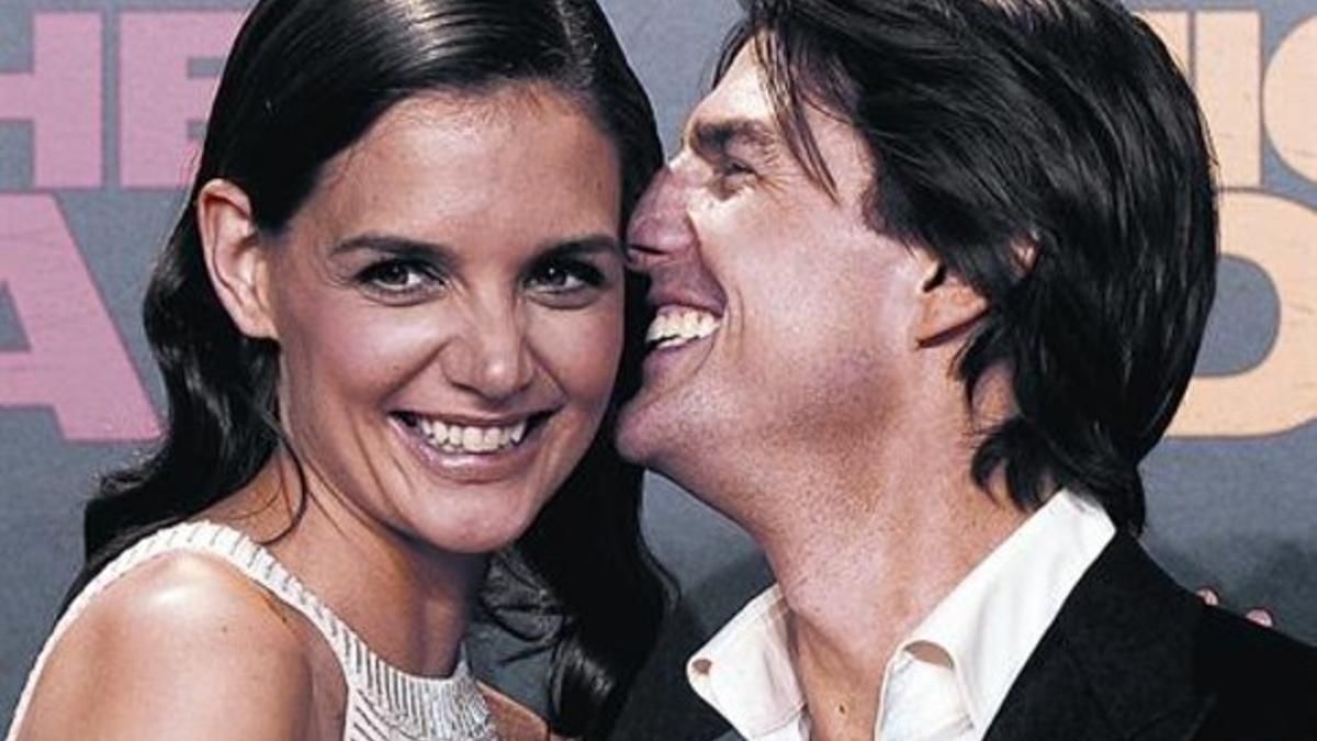 Katie Holmes y Tom Cruise, exhibiendo complicidad hace dos años, en el estreno de 'Noche y día'.