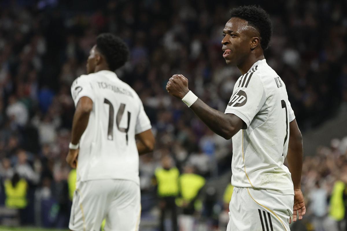 Vinicius, en su último partido en el Bernabéu