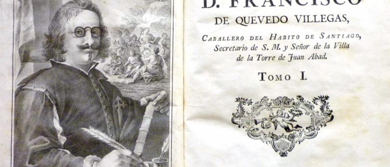 Una colección de obras de Quevedo publicada en el siglo XVIII.