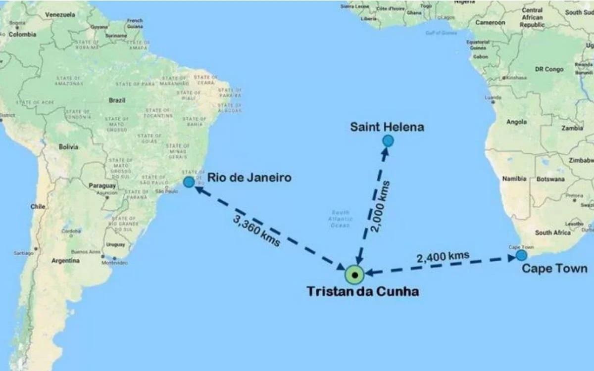 Ubicación de la isla, en el Atlántico Sur