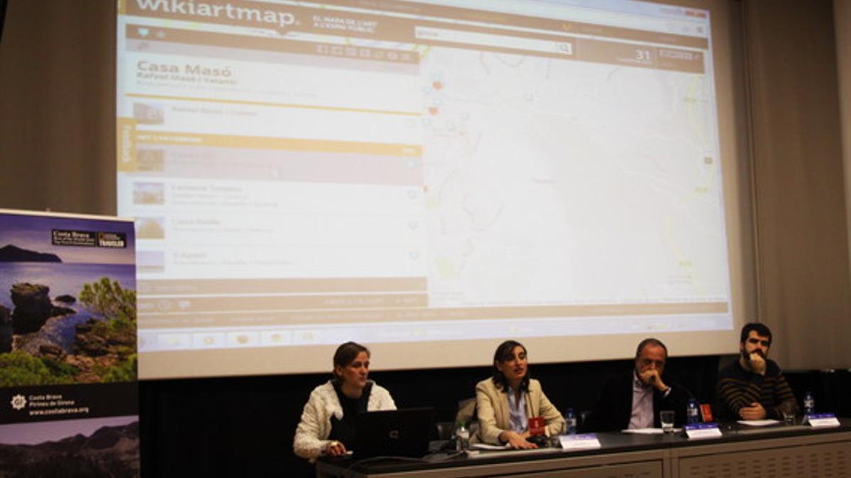 Acto de presentación de Wikiartmap, en Girona.